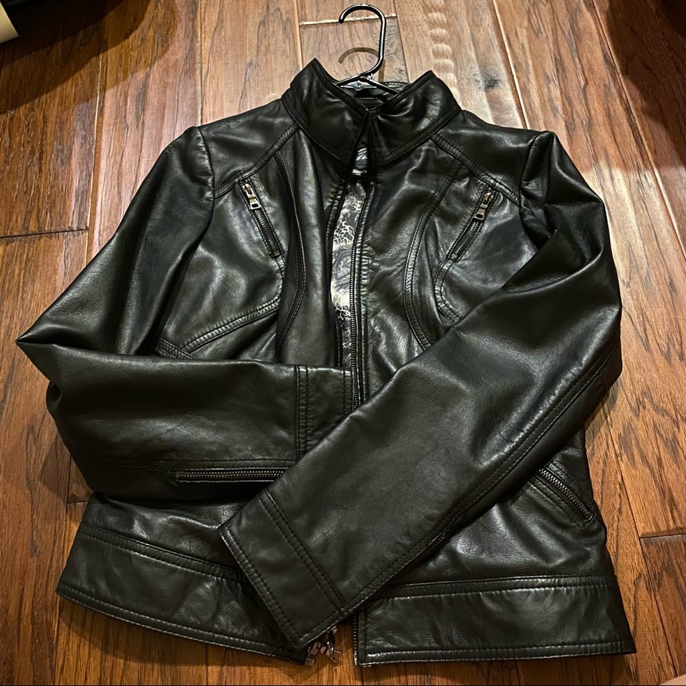 GUESS Leather Jacket M - Picture 6 of 7